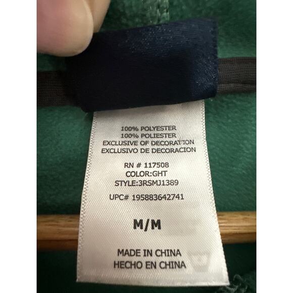 Reebok Hoodie Tech Fleece Pullover Size M Green Long Sleeve Front Pocket - Picture 5 of 6